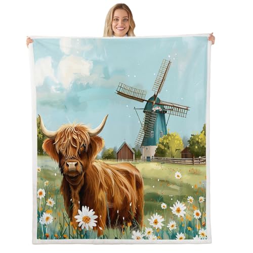 Loussiesd Kinder Hochlandkuh Decke 150x200cm Jungen Mädchen Daisy Floral Blumenmuster Couchdecke Hochlandrinder Kuscheldecke Bauernhof Tier Western Dekor Decke Loussiesd Kinder Hochlandkuh Decke 150x200cm Jungen Mädchen Daisy Floral Blumenmuster Couchdecke Hochlandrinder Kuscheldecke Bauernhof Tier Western Dekor Decke von Loussiesd