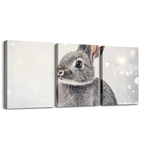 Loussiesd Kleiner Hase 3er Poster Set Ostern Grau Wandbilder Set 3D Kaninchen Nettes Tier Leinwandbilder für Schlafzimmer Wohnzimmer Kawaii Fluffy Wandbilder 3D Tier Thema Weiß Deko Bilder Loussiesd Kleiner Hase 3er Poster Set Ostern Grau Wandbilder Set 3D Kaninchen Nettes Tier Leinwandbilder für Schlafzimmer Wohnzimmer Kawaii Fluffy Wandbilder 3D Tier Thema Weiß Deko Bilder von Loussiesd