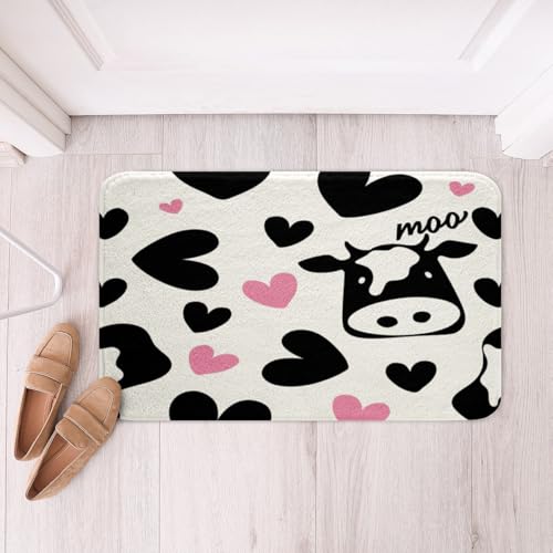 Loussiesd Kuh Badematte 40x60cm für Kinder Jungen Mädchen Milchkuh Badezimmerteppich für Badezimmer Wohnzimmerative Kuh Druck Badvorleger Nettes Tier Duschvorleger Schwarz Weiß Badvorleger Loussiesd Kuh Badematte 40x60cm für Kinder Jungen Mädchen Milchkuh Badezimmerteppich für Badezimmer Wohnzimmerative Kuh Druck Badvorleger Nettes Tier Duschvorleger Schwarz Weiß Badvorleger von Loussiesd
