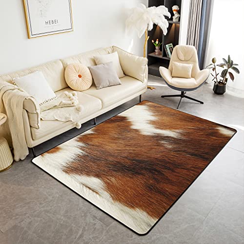 Loussiesd Kuhfell Gedruckt Teppich 150x200cm Rustikales Bauernhaus Rindsleder Gedruckte Teppiche Matte für Wohnzimmer Schlafzimmer Weiß Braun Dekor Moderne Teppich rutschfeste Bereich Runner Teppich Loussiesd Kuhfell Gedruckt Teppich 150x200cm Rustikales Bauernhaus Rindsleder Gedruckte Teppiche Matte für Wohnzimmer Schlafzimmer Weiß Braun Dekor Moderne Teppich rutschfeste Bereich Runner Teppich von Loussiesd