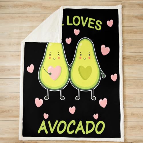 Loussiesd Mädchen Avocado Wohndecke Kinder Niedlich Karikatur Avocado Decke 150x200cm für Kinder Frauen Schlafzimmer Grün Frisches Obst Dekor Kuscheldecke Avocado Liebhaber Flanell Fleecedecke von Loussiesd