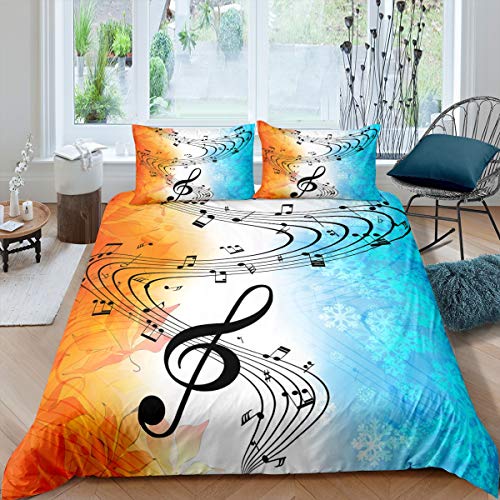 Loussiesd Musikalische Note Bettwäsche-Set 155x220cm Musik-Themen-Betten-Set für Kinder Jungen Mädchen Teenager Ahornblatt Herbst Bettbezug-Set Atmungsaktive Schneeflocke Winterzimmerdekor Loussiesd Musikalische Note Bettwäsche-Set 155x220cm Musik-Themen-Betten-Set für Kinder Jungen Mädchen Teenager Ahornblatt Herbst Bettbezug-Set Atmungsaktive Schneeflocke Winterzimmerdekor von Loussiesd