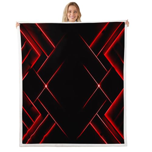 Loussiesd Ombre Rot Schwarz Decke 150x200cm Abstrakte Wohndecke Dekor Geometrische Kuscheldecke Moderne Kunst für Sofa Schlafzimmer Streifen Linie Loussiesd Ombre Rot Schwarz Decke 150x200cm Abstrakte Wohndecke Dekor Geometrische Kuscheldecke Moderne Kunst für Sofa Schlafzimmer Streifen Linie von Loussiesd