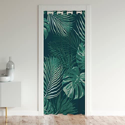 Loussiesd Palme Türvorhang 132x203cm für Tür Privatsphäre Botanische Grün Schrank Vorhang für Innentür Raumteiler für Schlafzimmer Wohnzimmer Tropisch 30%-50% Zimmer Verdunkelung Schwarzout Vorhang von Loussiesd