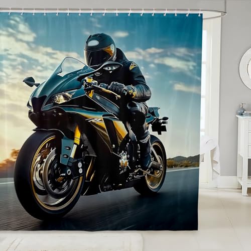 Loussiesd Rennen Auto Duschvorhang 180x180cm Geschwindigkeit Sport Auto Bettwäsche Duschvorhang Für Jungen Teens Dekor Motorrad Racer Duschvorhang Textil Extreme Sport Duschvorhang Textil Racing Auto Loussiesd Rennen Auto Duschvorhang 180x180cm Geschwindigkeit Sport Auto Bettwäsche Duschvorhang Für Jungen Teens Dekor Motorrad Racer Duschvorhang Textil Extreme Sport Duschvorhang Textil Racing Auto von Loussiesd