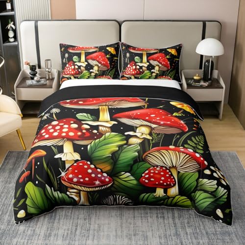 Loussiesd Roter Pilz 100% Baumwolle Bettwäsche Set 220x240cm Karikatur Pilz Betten Kinder Blume Floral Leicht Bettbezug Set Atmungsaktiv Wilde Pflanze Bettwäsche-Set Zimmer Dekor Loussiesd Roter Pilz 100% Baumwolle Bettwäsche Set 220x240cm Karikatur Pilz Betten Kinder Blume Floral Leicht Bettbezug Set Atmungsaktiv Wilde Pflanze Bettwäsche-Set Zimmer Dekor von Loussiesd
