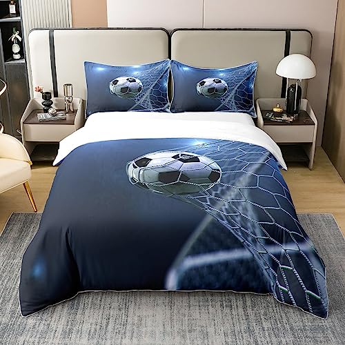 Loussiesd Rugby Sports 100% Baumwolle Bettwäsche Set Fußball Bettbezug Set Fußball Ball Spiel Teppiche Geschenk für Fußball Liebhaber Blau Bettbezug Set 135x200cm Bettbezug Set Loussiesd Rugby Sports 100% Baumwolle Bettwäsche Set Fußball Bettbezug Set Fußball Ball Spiel Teppiche Geschenk für Fußball Liebhaber Blau Bettbezug Set 135x200cm Bettbezug Set von Loussiesd
