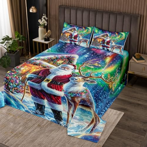 Loussiesd Santa Claus Tagesdecke 220x240cm Frohe Weihnachten Bettüberwurf Zimmer Dekorative Netter Hirsch Weihnachtsthema Aurora Baum Schnee Doppelbett Gesteppt Bunte Wohndecke Weich,Wohndecke Loussiesd Santa Claus Tagesdecke 220x240cm Frohe Weihnachten Bettüberwurf Zimmer Dekorative Netter Hirsch Weihnachtsthema Aurora Baum Schnee Doppelbett Gesteppt Bunte Wohndecke Weich,Wohndecke von Loussiesd