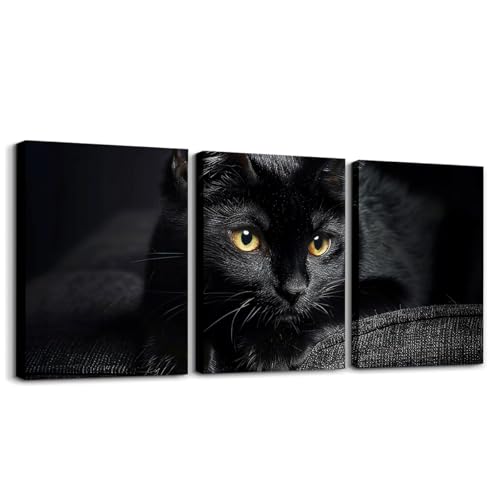 Loussiesd Schwarze Katze 3er Poster Set für Wohnzimmer Haustier Katzen Muster Wandbilder Set für Schlafzimmer Nettes Kätzchen Leinwandbilder Poster & Kunstdrucke Loussiesd Schwarze Katze 3er Poster Set für Wohnzimmer Haustier Katzen Muster Wandbilder Set für Schlafzimmer Nettes Kätzchen Leinwandbilder Poster & Kunstdrucke von Loussiesd