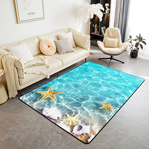 Loussiesd Seesterne Strand Kinder Wohnzimmer Teppiche Küste Nautische Dekor Teppich Zimmer Dekor Teal Blau Dekor Akzent Teppich Sommer Urlaub Indoor Bodenmatte Wohnzimmerteppich 100x150 cm Loussiesd Seesterne Strand Kinder Wohnzimmer Teppiche Küste Nautische Dekor Teppich Zimmer Dekor Teal Blau Dekor Akzent Teppich Sommer Urlaub Indoor Bodenmatte Wohnzimmerteppich 100x150 cm von Loussiesd
