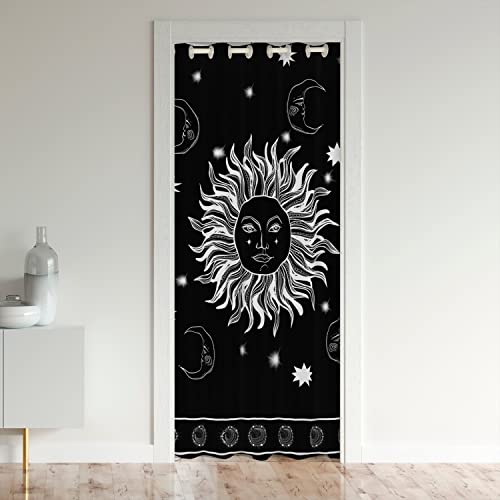 Loussiesd Sun Türvorhang 86x203cm für Tür Privatsphäre Boho Exotisch Schrank Vorhang für Innentür Raumteiler Böhmisch Zimmer Vorhang Galaxie Raumteiler Vorhänge Gardinen Astrology Space Vorhang von Loussiesd