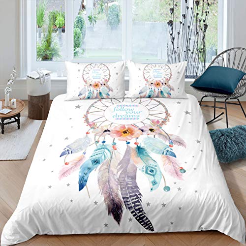 Loussiesd Traumfänger Pattern Bettwäscheset Kinder Bettwäscheset für Mädchen Mikrofaser Betten Set 135x200cm + 80x80cm Niedliches Bettwäscheset mit Reißverschluss, 2-TLG Loussiesd Traumfänger Pattern Bettwäscheset Kinder Bettwäscheset für Mädchen Mikrofaser Betten Set 135x200cm + 80x80cm Niedliches Bettwäscheset mit Reißverschluss, 2-TLG von Loussiesd