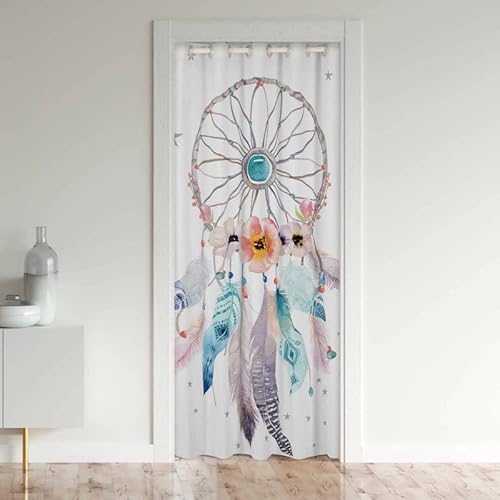 Loussiesd Traumfänger Türvorhang 106x203cm für Tür Privatsphäre Boho Traumfänger Vorhänge Länge Raumteiler Vorhang Abdeckung Isolierter Schrank Vorhang für Schlafzimmer Schranktür von Loussiesd