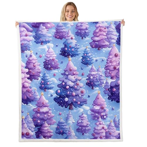 Loussiesd Weihnachtsbaum Decke 150x200cm Weihnachts Schneeflocke Kuscheldecke für Jungen Mädchen Weihnachten Schlafzimmer Lila Frohe Weihnachten Wohndecke Weihnachtsfest Flanell Fleecedecke Loussiesd Weihnachtsbaum Decke 150x200cm Weihnachts Schneeflocke Kuscheldecke für Jungen Mädchen Weihnachten Schlafzimmer Lila Frohe Weihnachten Wohndecke Weihnachtsfest Flanell Fleecedecke von Loussiesd