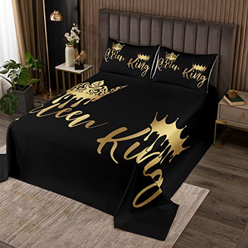 Loussiesd und Bettüberwurf Krone Muster Tagesdecke 220x240cm für Kinder Jungs Mädchen Jugendliche Zimmer Dekor Modern Steppdecke Gold Grau Schwarz Wohndecke 3Stück Doppelbett Gesteppt Loussiesd und Bettüberwurf Krone Muster Tagesdecke 220x240cm für Kinder Jungs Mädchen Jugendliche Zimmer Dekor Modern Steppdecke Gold Grau Schwarz Wohndecke 3Stück Doppelbett Gesteppt von Loussiesd