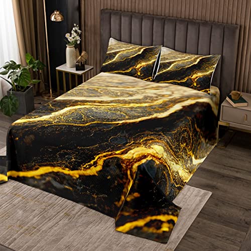 Marmor Tagesdecke 240x260cm Golden Schwarz Modern Marmor Textur Steppdecke Luxus Modern Bettüberwurf Zusammenfassung Art Dekor Golden Drucken Wohndecke Doppelbett Gesteppt Sammlung 3Stück Marmor Tagesdecke 240x260cm Golden Schwarz Modern Marmor Textur Steppdecke Luxus Modern Bettüberwurf Zusammenfassung Art Dekor Golden Drucken Wohndecke Doppelbett Gesteppt Sammlung 3Stück von Loussiesd
