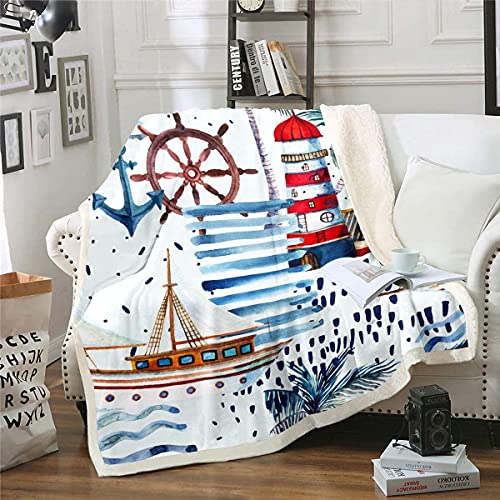 Nautisches Wohndecke 150x200cm Abenteuer Ozean Theme Dekor für Stuhl Sofa Couch Leuchtturm Anker Kuscheldecke Segelboot Ruder Meer Couchdecke Palmblatt Flanell Fleecedecke Weiche Mikrofaser Nautisches Wohndecke 150x200cm Abenteuer Ozean Theme Dekor für Stuhl Sofa Couch Leuchtturm Anker Kuscheldecke Segelboot Ruder Meer Couchdecke Palmblatt Flanell Fleecedecke Weiche Mikrofaser von Loussiesd