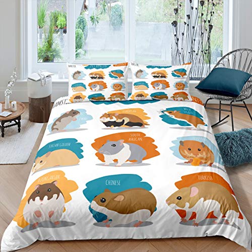 Netter Hamster Bettwäsche Set 135x200cm für Mädchen Jungen Kinder Cartoon Haustier Tier Bettbezug Set Dekorative Schöne Nagetier Betten Set Haustier Maus Muster 2St Netter Hamster Bettwäsche Set 135x200cm für Mädchen Jungen Kinder Cartoon Haustier Tier Bettbezug Set Dekorative Schöne Nagetier Betten Set Haustier Maus Muster 2St von Loussiesd