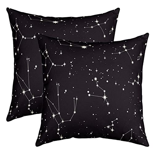 Outer Space Constellation Kissenbezüge 40x40cm 2er Set Kissenbezüge Weich Universe Galaxie Kissenbezug Kissenhülle Kopfkissenbezug Astronomie Dekorative Sofakissen Couchkissen für Sofa von Loussiesd