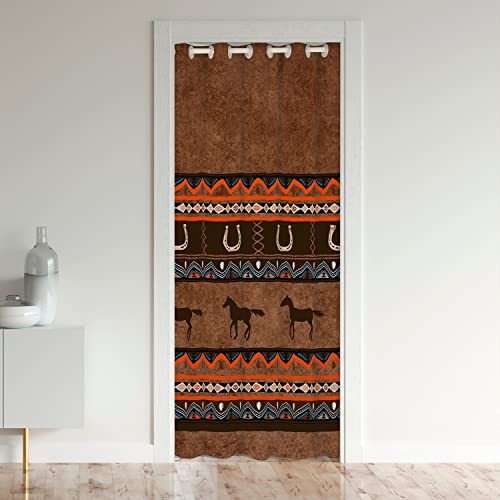 Southwestern Wild Pferds Schrank Vorhang für Innentür Raumteiler Pferd Türvorhang 86x203cm Tür Privatsphäre Aztec Indianer Verdunkelung Verdunkelungsvorhang Exotisch Tribal Down Alternative von Loussiesd