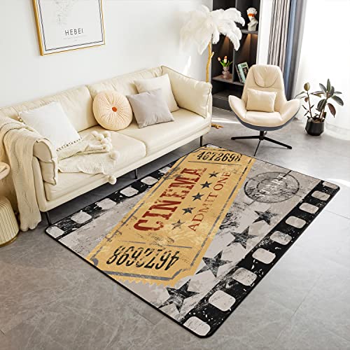 Vintage Film Ticket Wohnzimmer Teppiche Kino Dekor Teppich, Indoor Outdoor Kino Poster Indoor Bodenmatte Old Fashion Home Decor Wohnzimmerteppich 100x150cm Rutschfest Küchenteppich Pflegeleicht Vintage Film Ticket Wohnzimmer Teppiche Kino Dekor Teppich, Indoor Outdoor Kino Poster Indoor Bodenmatte Old Fashion Home Decor Wohnzimmerteppich 100x150cm Rutschfest Küchenteppich Pflegeleicht von Loussiesd