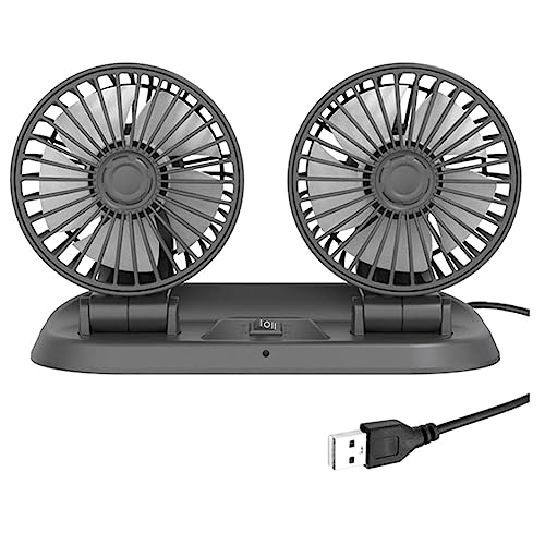 Louttary 1 x Multifunktions-Dual-Headed Elektrischer Ventilator, Truck Strong Wind, USB-Schnittstelle von Louttary