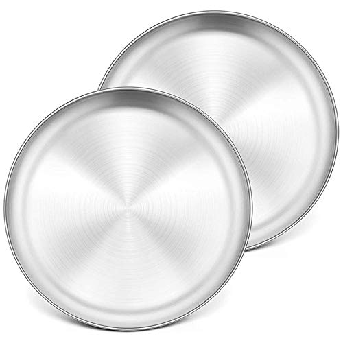 Louttary 10 Pizza Pfanne Set Von 2, Runde Back Bleche Aus Edelstahl, Crisper Back Form zum Backen, Langlebig von Louttary