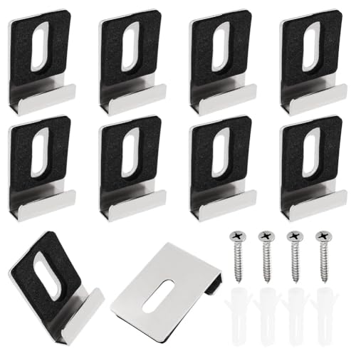 Louttary 10 Stück Heavy Duty Spiegel-Aufhängeset, schwer, Spiegelmaterial, Clips für Wand, einzelnes Loch, silberfarben Louttary 10 Stück Heavy Duty Spiegel-Aufhängeset, schwer, Spiegelmaterial, Clips für Wand, einzelnes Loch, silberfarben von Louttary