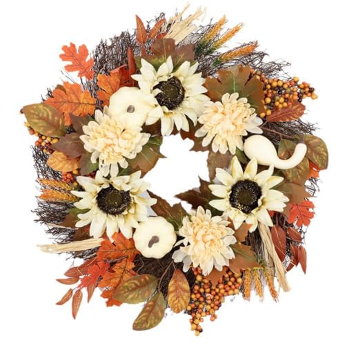 Louttary 20 Herbstkranz Herbstliche Türdekoration mit Kürbissen für eine Thanksgiving Freiluftausstellung von Louttary