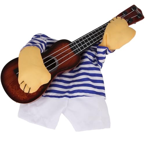 Louttary Gitarrenkostüm für Haustiere – Hundekostüm für Katzen, lustig, Hunde, Kleidung für Haustiere, Gitarristen-Stil, super lustig, tolles Geschenk L Bie von Louttary
