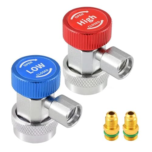 Louttary R134A Automatischer Auto-Koppler-Anschluss, Adapter aus Messing, Klimaanlage für Kühlmittel, AC-Messgerät, verstellbar von Louttary
