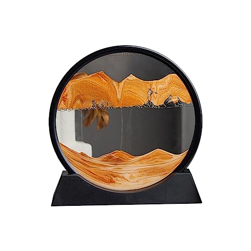 Louttary Sandscape Moving Sand Art Picture Round Hourglass 3D Mountain Sandscape Motion Display Flowing Sand Painting-Yellow Louttary Sandscape Moving Sand Art Picture Round Hourglass 3D Mountain Sandscape Motion Display Flowing Sand Painting-Yellow von Louttary