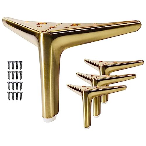 Louttary Schrank-MetallfüßE, Moderne MöBelfüßE für Schrank, Sofa, Tisch, Stuhl, Bett, Kommode, Kleiderschrank, ErhöHung, (Gold) von Louttary