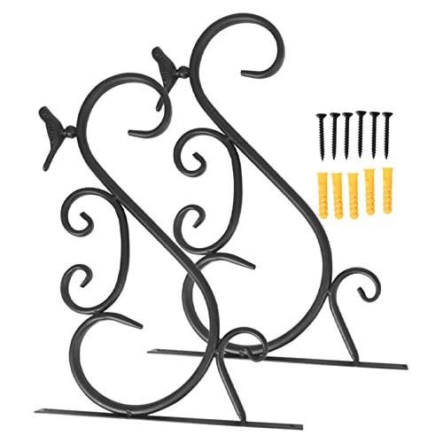 Louttary Set mit 2 Halterungen für Hängepflanzen, Haken zum Aufhängen für Wandpflanzen, aus rustikalem Eisen, 11,8 Zoll, für Blumenkörbe, Vogelhäuschen Louttary Set mit 2 Halterungen für Hängepflanzen, Haken zum Aufhängen für Wandpflanzen, aus rustikalem Eisen, 11,8 Zoll, für Blumenkörbe, Vogelhäuschen von Louttary