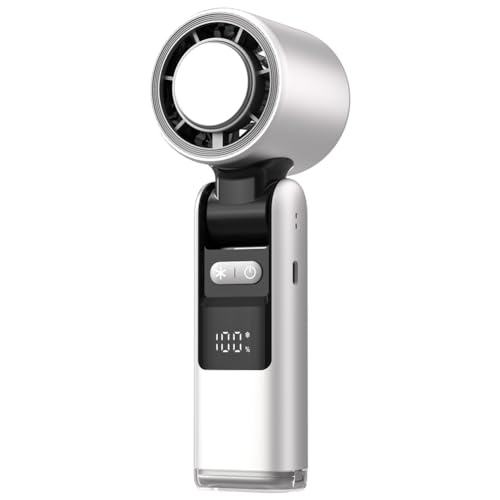 Louttary Tragbarer Handventilator mit USB-Ladefunktion, 100 Einstellbaren Geschwindigkeiten, Digitalem Display, Faltbarem Design, Hoher Geschwindigkeit und Nachtlicht in von Louttary