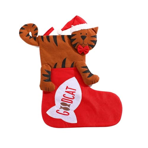 Louttary Weihnachtsstrumpf, Weihnachtsstrumpf, Hängestrumpf mit Großem Design, Weihnachtsstrumpf für Kinder und Tierliebhaber B Einfach zu Verwenden von Louttary