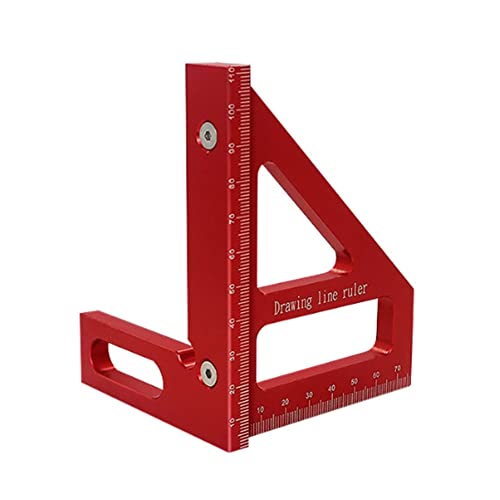 Louttary Woodworking Square Protractor Aluminum Alloy Miter Triangle Ruler Layout Measuring Tool for Carpenter - Red von Louttary