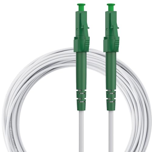 5M Glasfaserkabel LC APC auf LC APC, LWL Patchkabel Singlemode Simplex 9/125μm FTTH Lichtwellenleiter LSZH, Weiß, 5 Meter von LovYiu