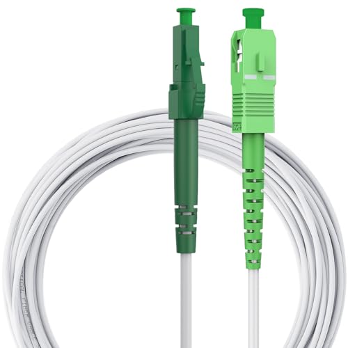 7M Glasfaserkabel LC APC auf SC APC, LWL Patchkabel Singlemode Simplex 9/125μm FTTH Lichtwellenleiter LSZH, Weiß, 7 Meter von LovYiu