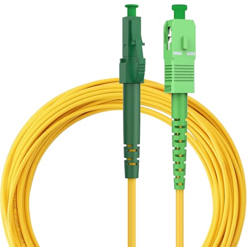 LovYiu Glasfaserkabel LC APC auf SC APC 7M, LWL Patchkabel Singlemode Simplex 9/125μm FTTH Lichtwellenleiter LSZH, Gelb, 7 Meter von LovYiu