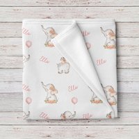 Elefanten Benutzerdefinierte Baby-Mädchen-Namen-Decke, Personalisierte Baby-Dusche-Geschenk von LovableGiftCo