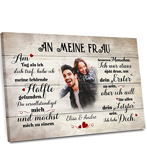 Love Faith An meinen Schatz (an sie) Paar-Leinwand 120 x 80 cm - Personalisiertes Wandbild als Geschenk für Frau/Freundin mit eigenem Foto von Love Faith