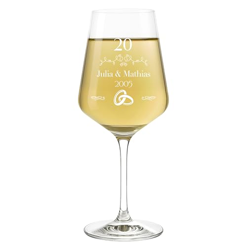 Love Faith Jubiläum - Personalisiertes Weinglas für Paare zum Jahrestag oder Hochzeitsjubiläum von Love Faith