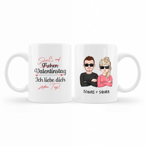 Love Faith - Valentinstag Paar-Tasse - Personalisierbare Tasse mit individuellen Druck & Namen - 325ml - Hochwertige Keramik von Love Faith