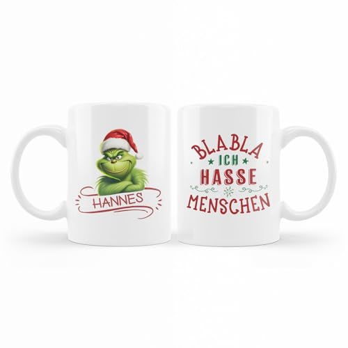 Weihnachtsmuffel - Personalisierte Tasse mit eigenem Namen & Spruch - Lustiges Geschenk für Weihnachtsmuffel und Anti-Weihnachtsfans von Love Faith