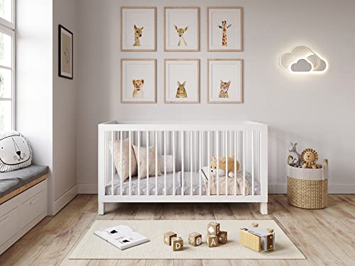 Love For Sleep Babybett Kinderbett 70x140cm Weiß,Lattenrost Gitterbett aus Holz 2 in 1 von Love For Sleep