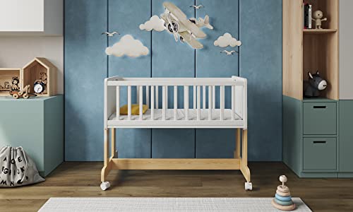 Love For Sleep Multifunktionell 6 in 1 Babybett,Beistellbett mit Matratze, Rollen 90x40cm Möglichkeit zur Verwandlung in eine Spielzeugkiste, einen Tisch oder eine Bank. von Love For Sleep