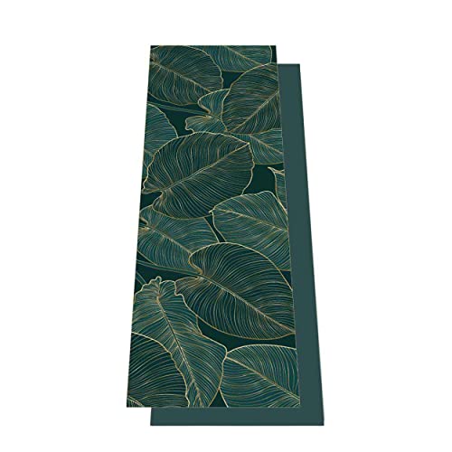 Love Generation – Doppelseitiges Yoga-Handtuch | 183 cm x 67 cm | 1 mm dick | Mikrofaser | Green Leaves von Love Generation