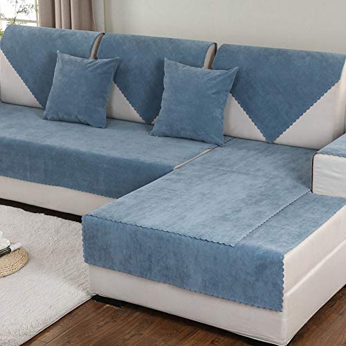 Love House wasserdichte Schnitt Sofa Überwurf Für Haustiere, Anti-rutsch Einfarbig Schmutzresistent Schonbezug Sofa Sofa Throw Sofabezug -blau 70x150cm(28x59inch) von Love House