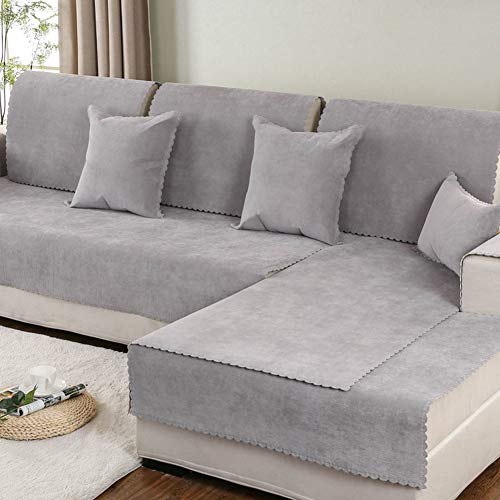 Love House wasserdichte Schnitt Sofa Überwurf Für Haustiere, Anti-rutsch Einfarbig Schmutzresistent Schonbezug Sofa Sofa Throw Sofabezug -grau 110x210cm(43x83inch) von Love House